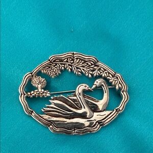 Sterling Silver Swan Brooch